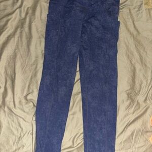 Blue Suede Leggings